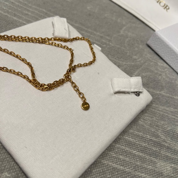 Dior double chain necklace  gold color with heart lock - Picture 4 of 5